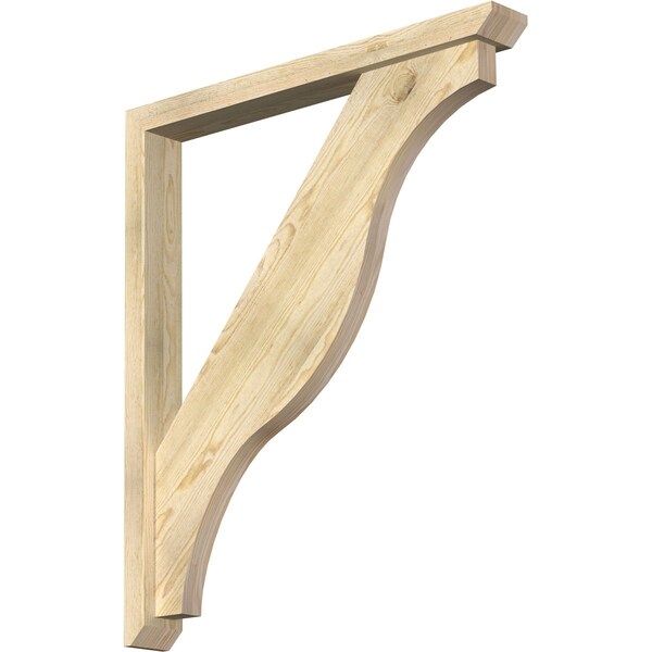 Ekena Millwork Funston Slat Rough Sawn Bracket w/ Offset Brace, Douglas Fir, 4"W x 34"D x 40"H BKT0402X34X40FST06RDF - main
